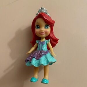 Disney Princess Ariel Mini Posable Doll Purple Glitter & Blue Dress 2018 Rare